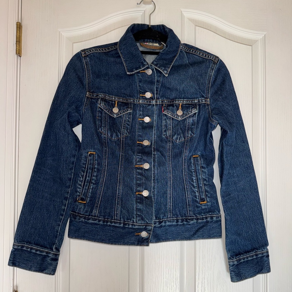 Levi's Dark Blue Red Tab Jean Jacket Size Small